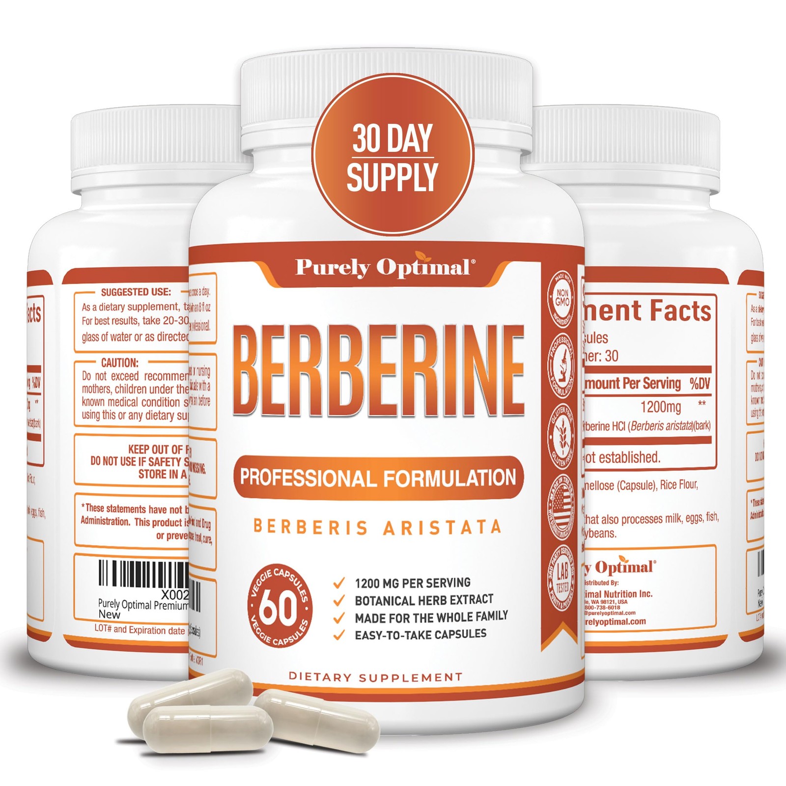 Berberine HCL 1200mg – High Potency Supplement from Berberis Aristata, Natura…
