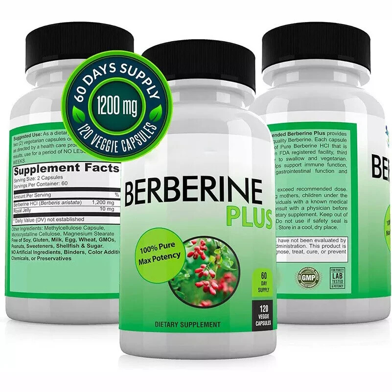“🔥 2-FOR-1 DEAL! Berberine Plus 1200mg w/Royal Jelly – 60 Caps (2 Bottles!)”
