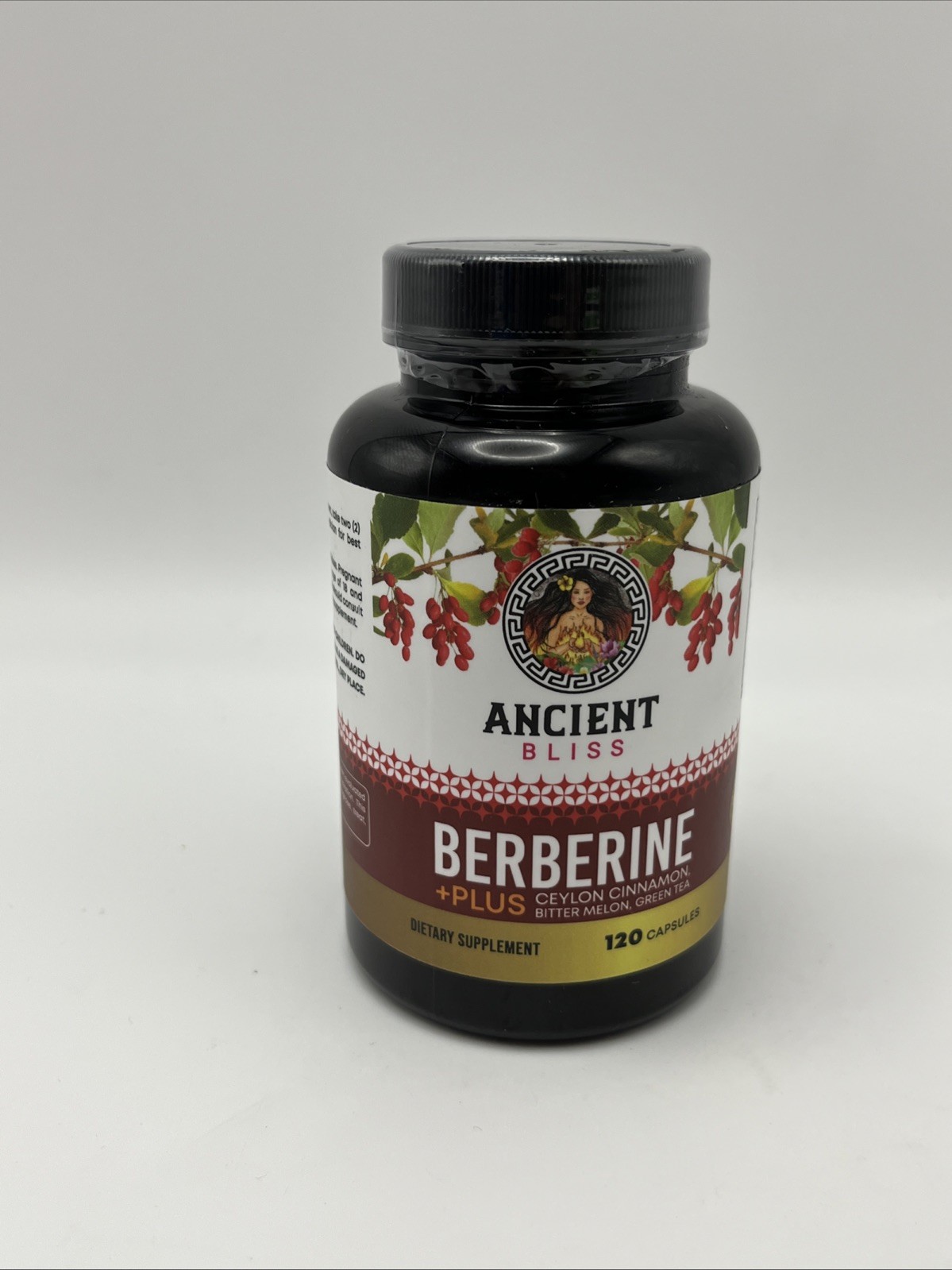 Ancient Bliss Berberine HCL 1200mg + Ceylon Cinnamon 120 Caps EGCG Vegan/NonGMO