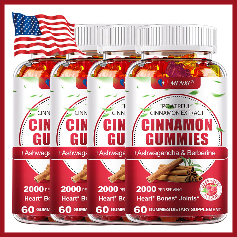 Organic Ceylon Cinnamon 2000mg Gummies – Berberine Blood Sugar Supplement 60 Pcs