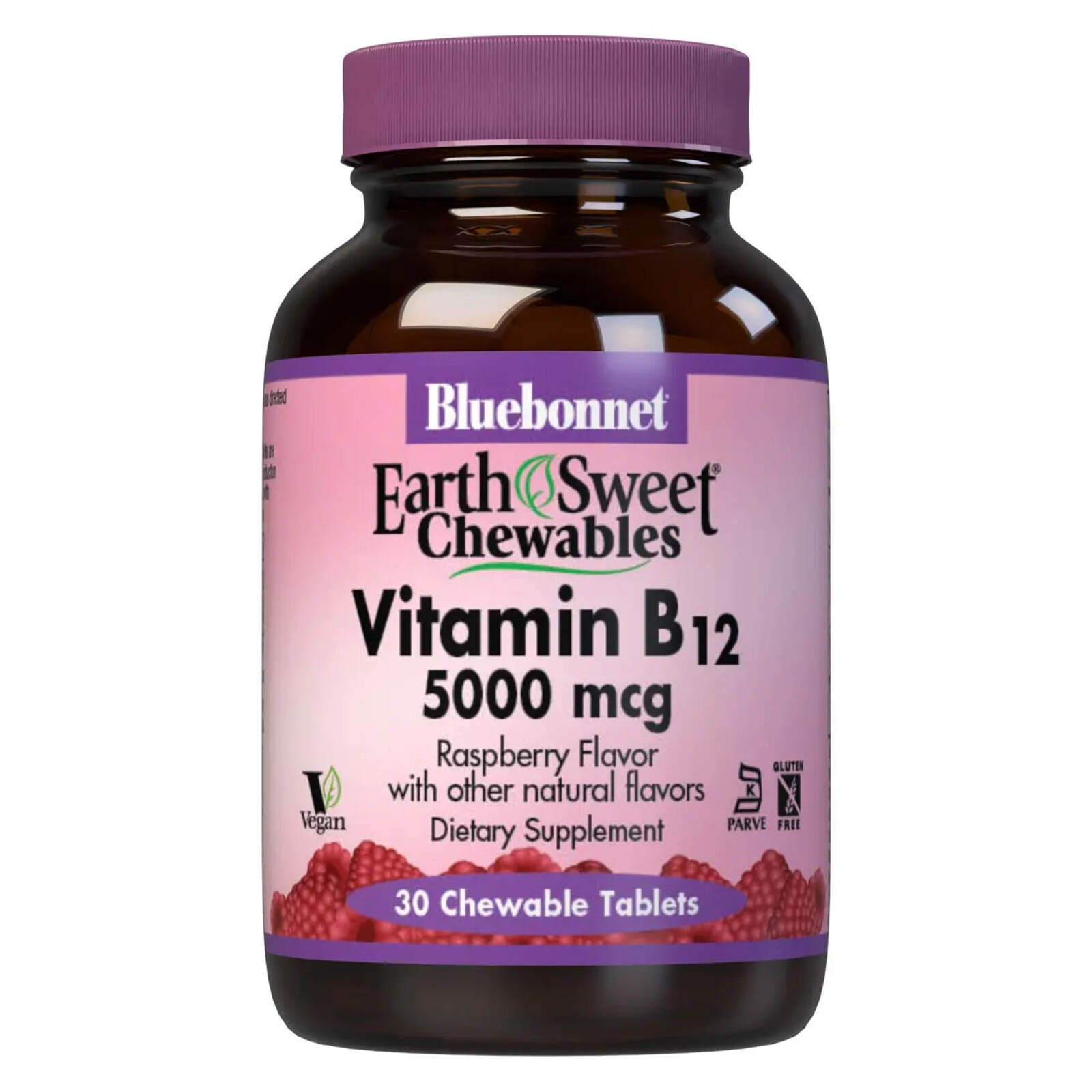 Bluebonnet Earthsweet Chewables Vitamin B-12 5000 Mcg Raspberry 30 Tablets