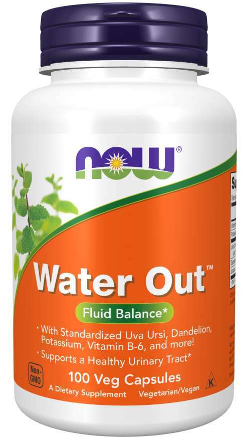 NOW Foods Water Out 100 Veg Caps Uva Ursi, Dandelion, Potassium Vitamin B-6 6/28
