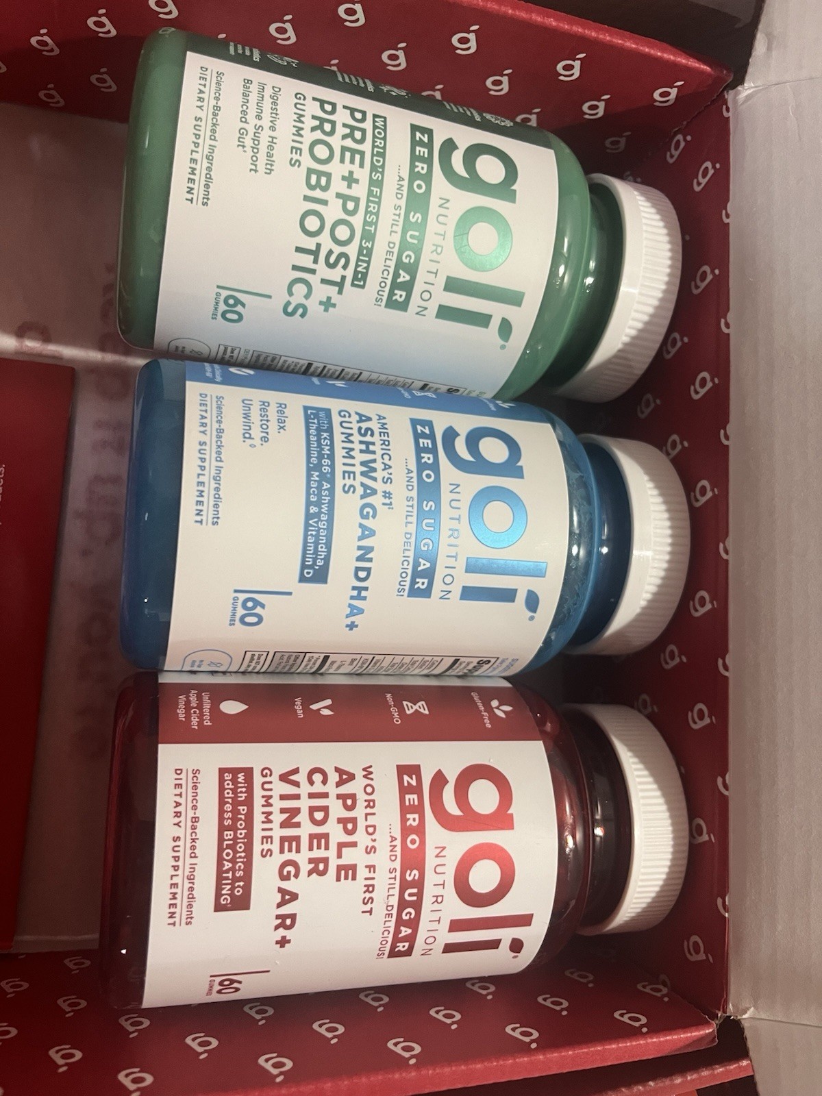 Goli Nutrition Ashwagandha Apple Cider Vinegar & Pre+Post Probiotics 60 Gummies