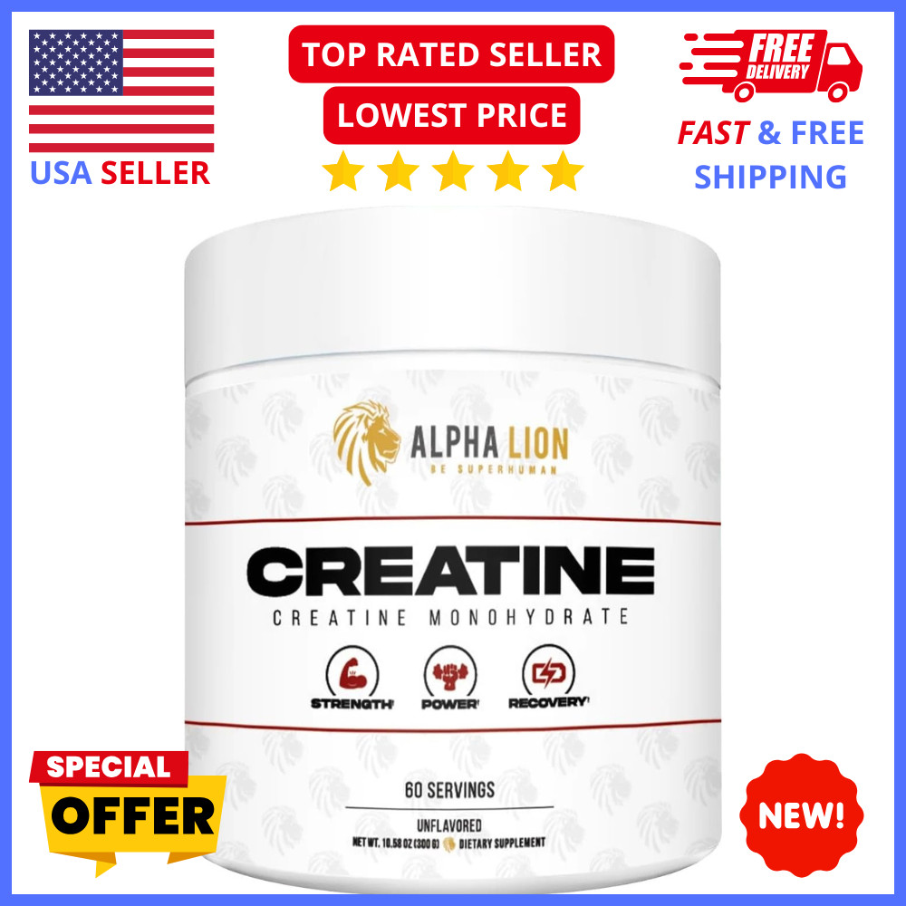 Alpha Lion Creatine 5000mg – Muscle Growth, Strength & Workout Endurance
