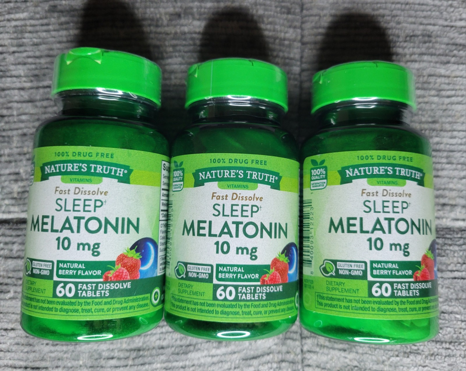 3x Natures Truth Melatonin 10mg 60 Tablets Each EXP 8/26 Brand New Bundle Sleep