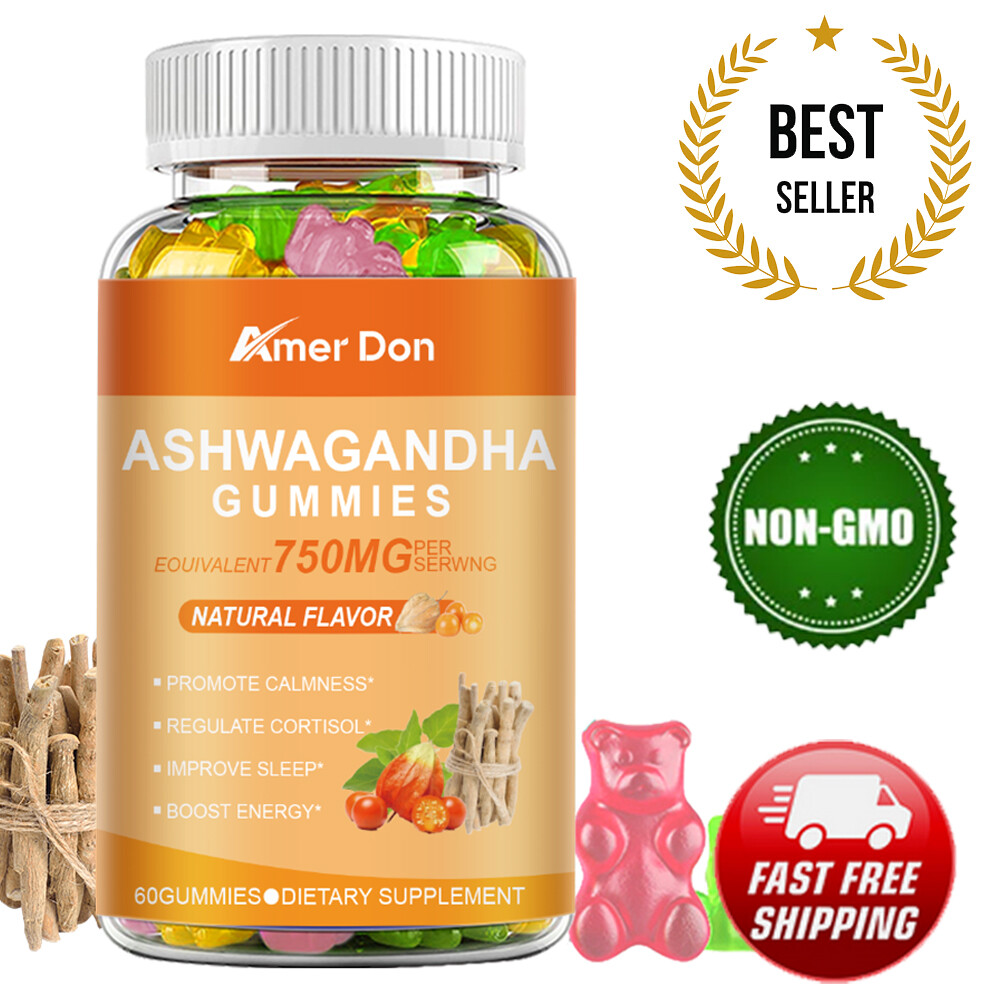 Organic Ashwagandha 5000mg High Quality Dietary Supplement, 60 Vegan Gummies