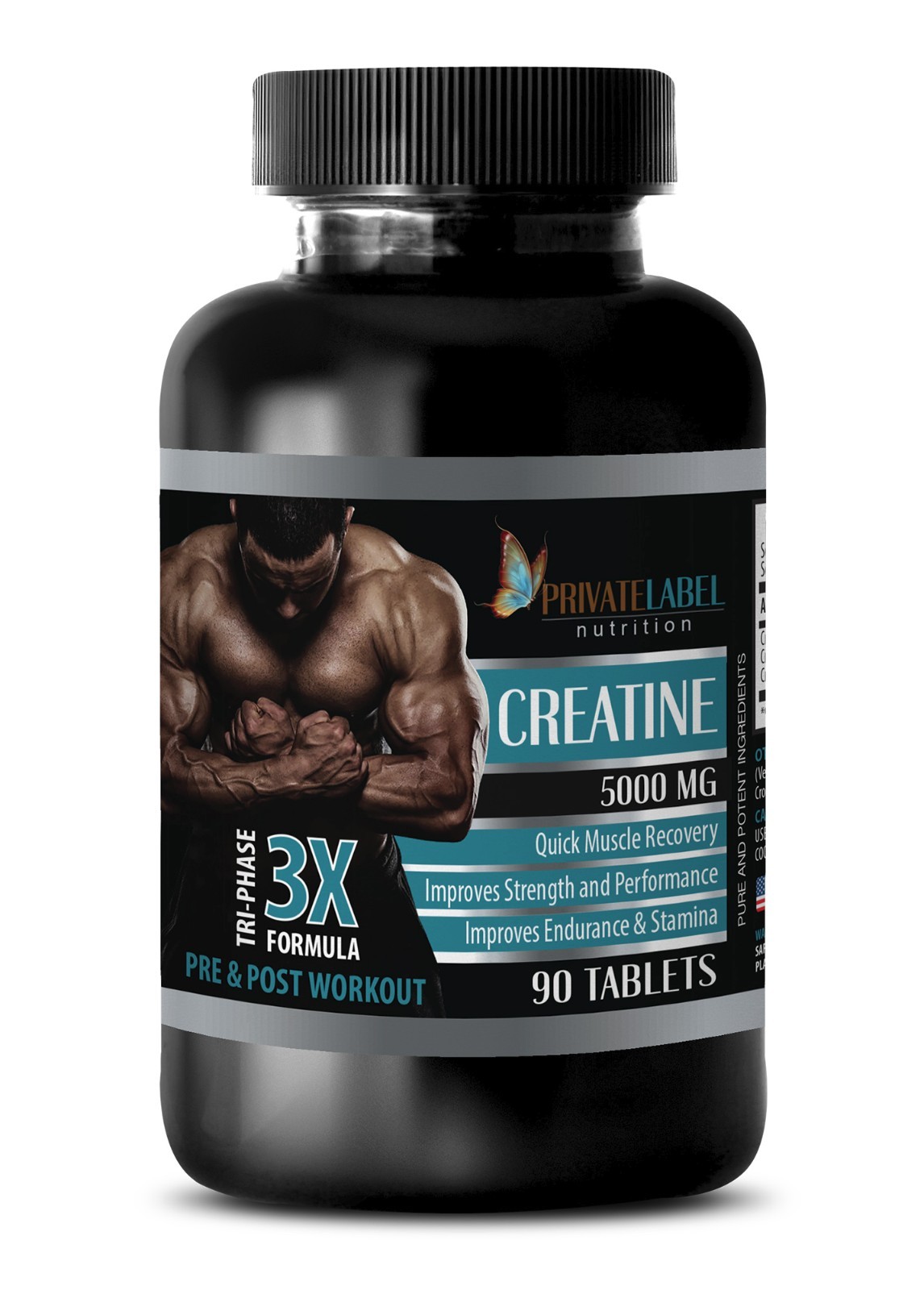 Creatine Monohydrate Powder 3X 5000mg hcl Sports Supplements 90 Pills 1 Bottle