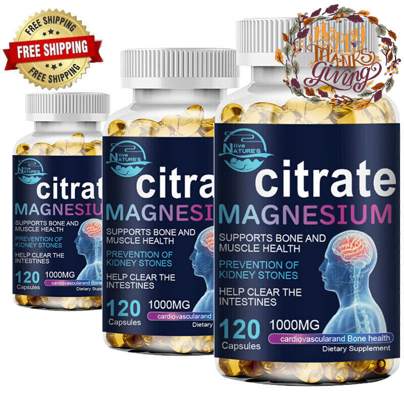 Magnesium Citrate Capsules 1000mg Per Serving – Hight Potency Capsules 120 cap