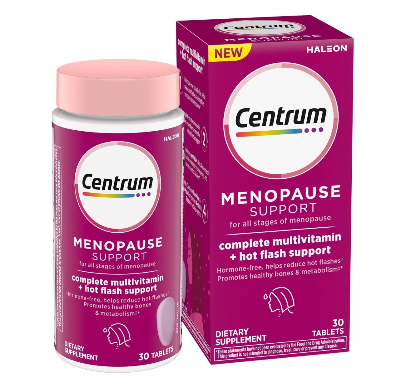 Centrum Menopause Support 30 ct – Multivitamin + Hot Flash Relief – Free Ship!
