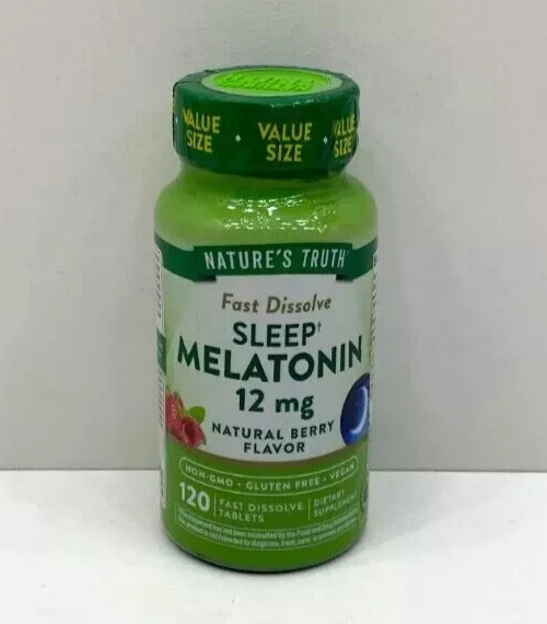 Natures Truth Fast Dissolve Sleep Melatonin 12 MG 120 Tablets SEALED EXP 6/26