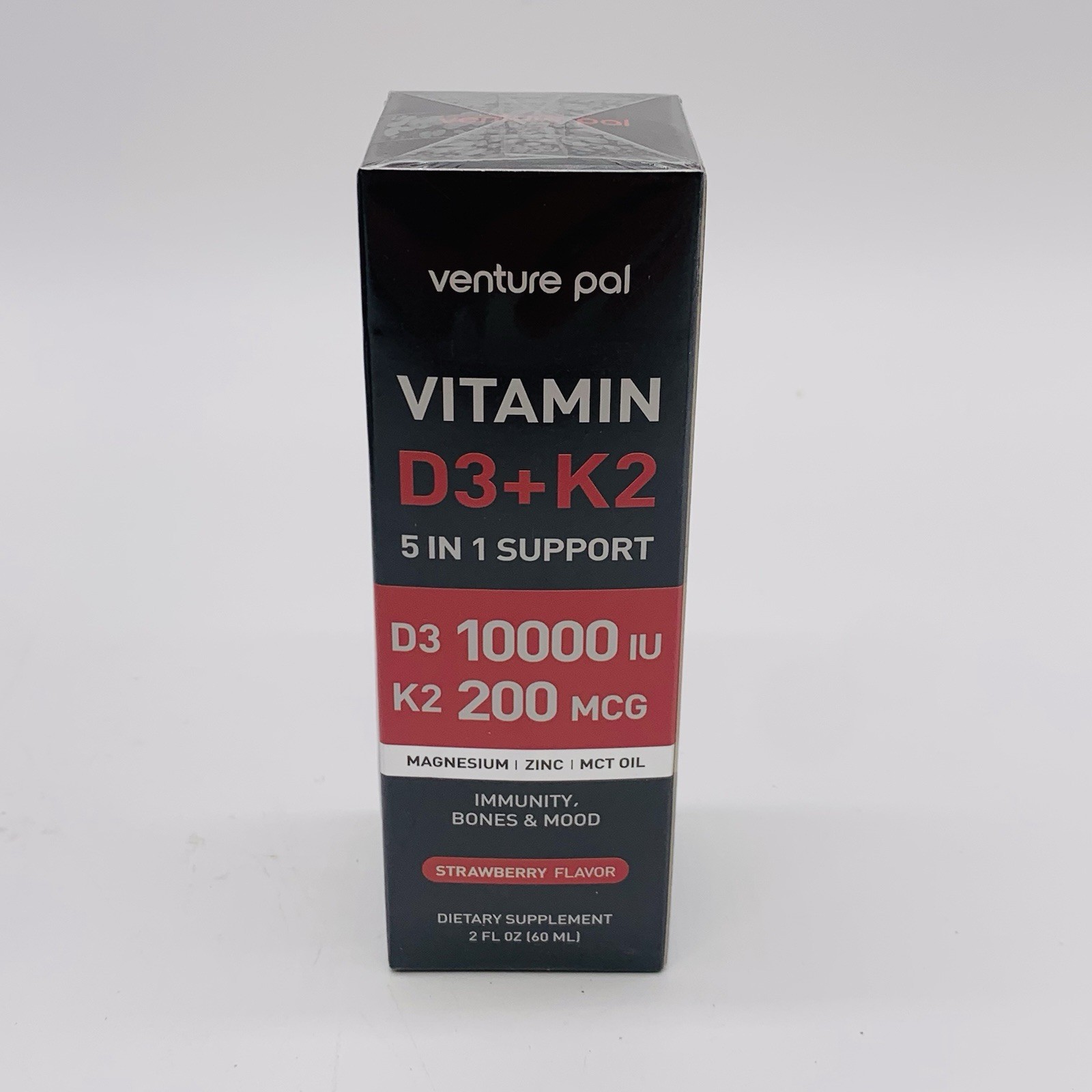 Vitamin D3 K2 Drops contain 10000 IU  of Vitamin D3 200 MCG K2 Strawberry 2 Oz