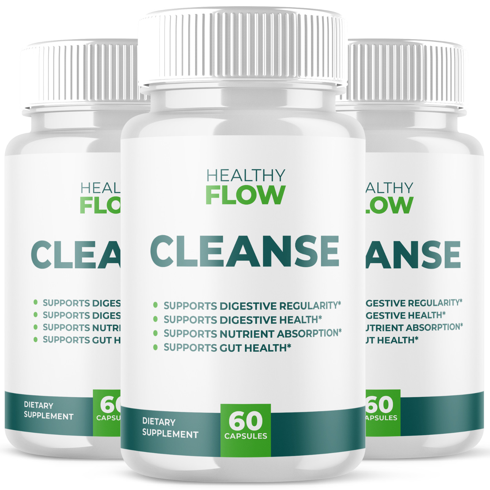 (3 Pack) Healthy Flow Cleanse Probiotic Support Digestive Function 180 Capsules