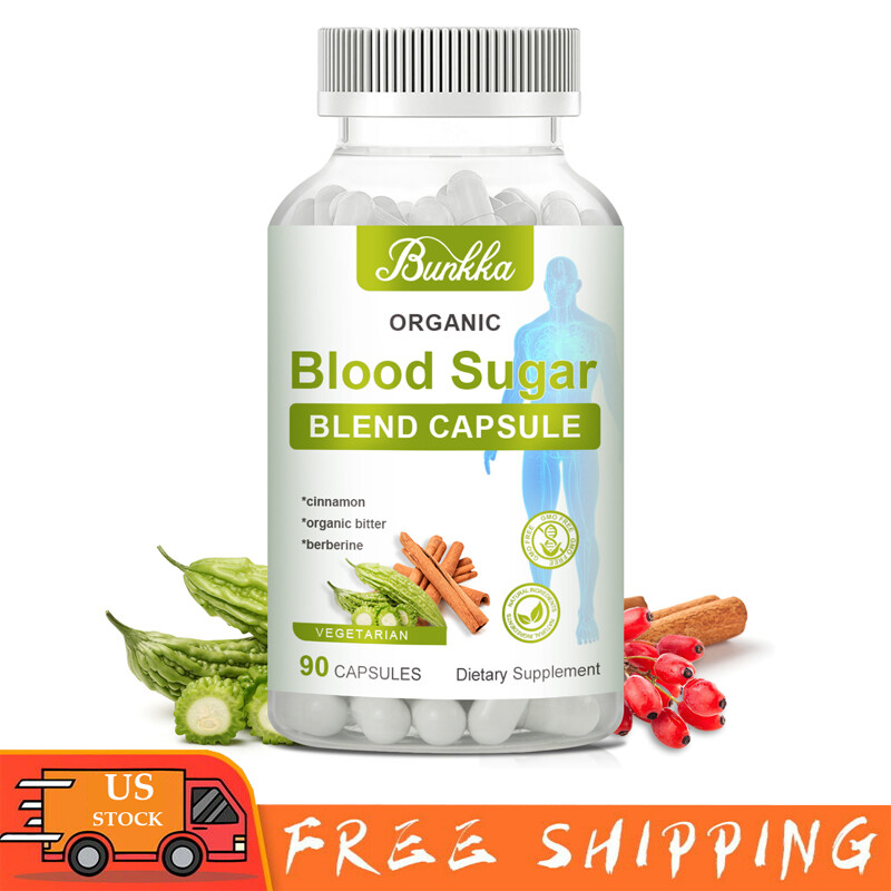 Blood Sugar Support Supplement Berberine & Cinnamon 20 Herbs Complex 90 Caps