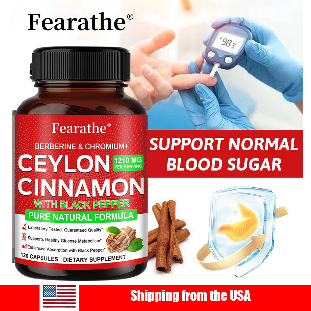 Berberine Chromium Ceylon Cinnamon Black Pepper Capsules 120 Capsules