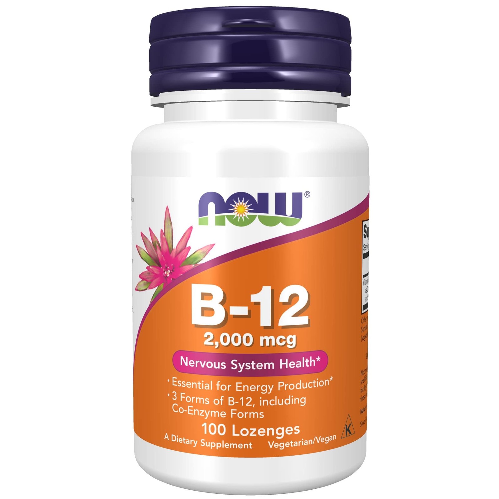 Supplements, B-12 2,000 mcg, Energy Production*, Nervous System Health*, 100 …