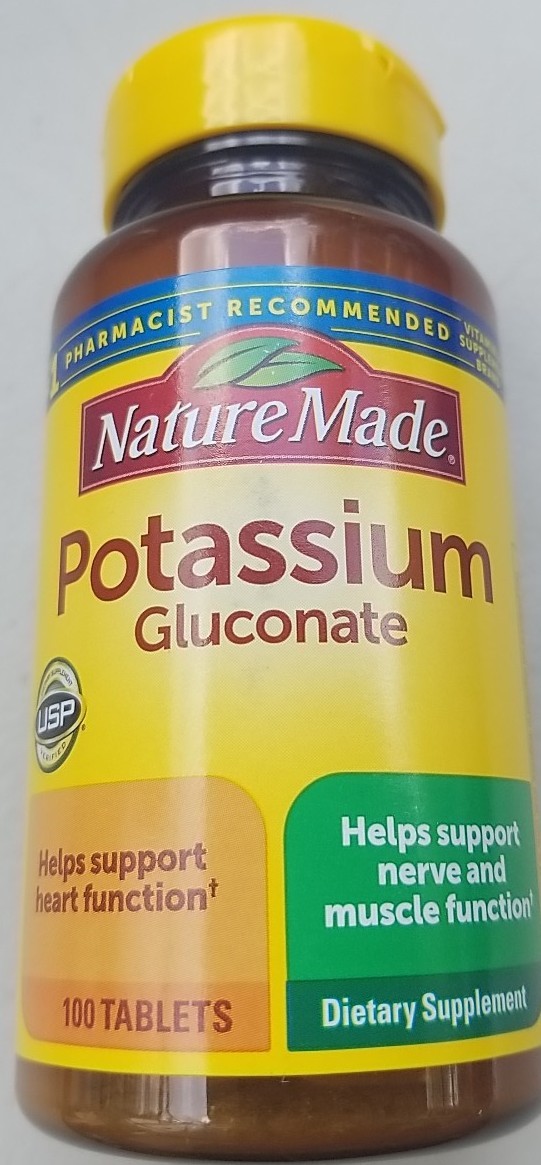 Nature Made Potassium Gluconate 550mg 100 Ct Tablets Exp 01/2028 Sealed New