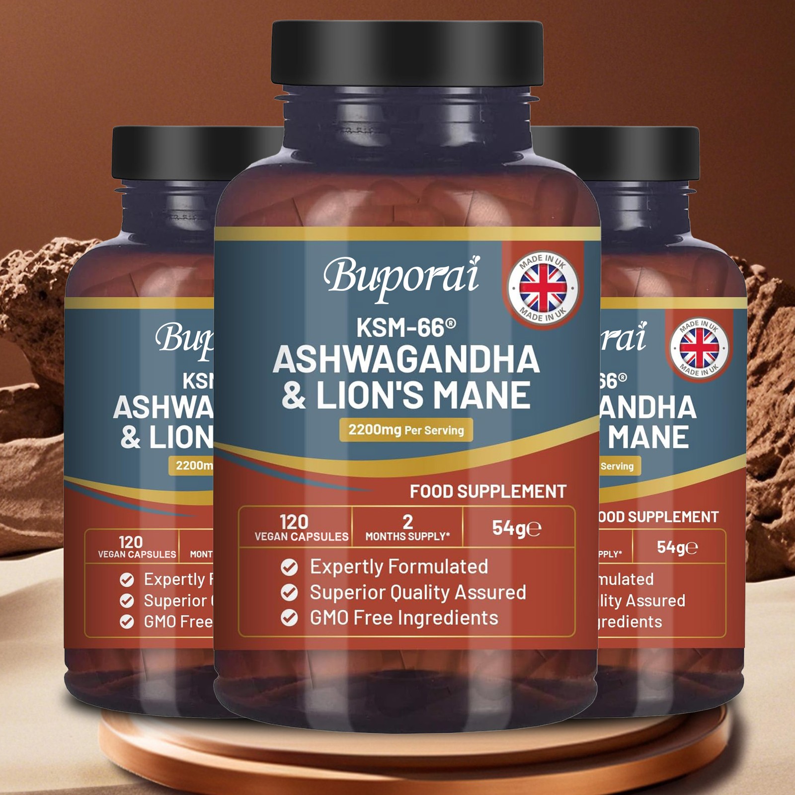 Ashwagandha & Lion’s Mane – Nervous System,Immune Health,Mood Support,Relaxation