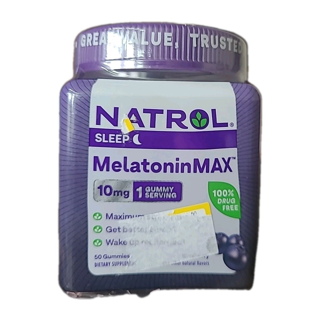 Natrol Melatonin Max Sleep Aid Blueberry Flavor Gummies,  10mg – 50ct Exp2026