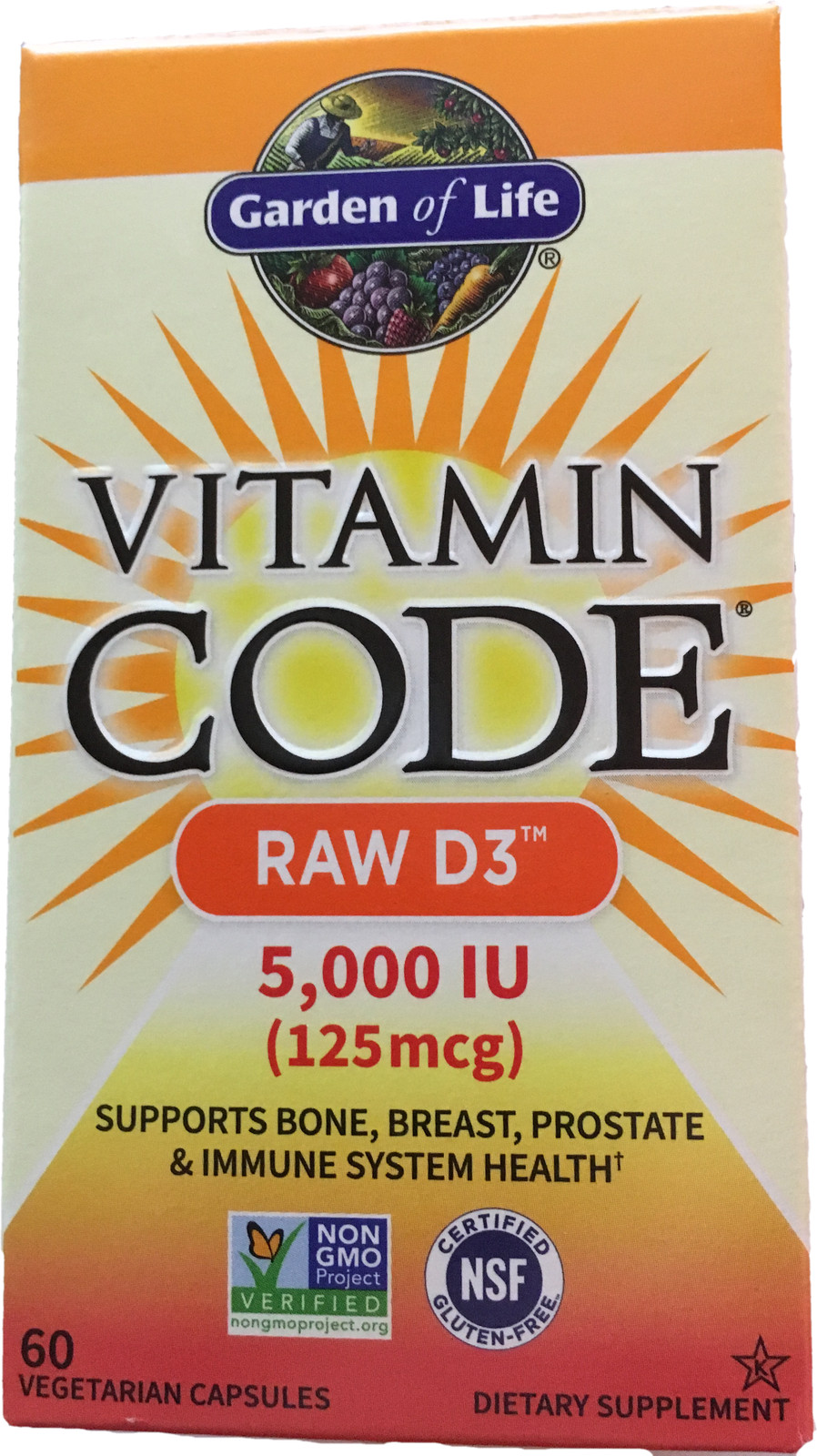 Garden of Life Vitamin Code, RAW D3 5000 IU