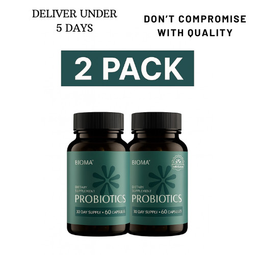 PACK OF 2 BOTTLE BIOMA PROBIOTICS FOR DIGESTIVE GUT HEALTH 120 CAPSULES