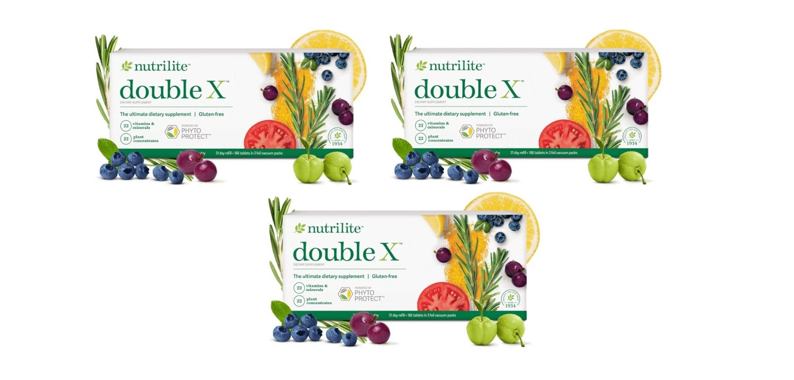3PACK- AMWAY ORIGINAL NUTRILITE DOUBLE X 31 day REFILL ~EXP 1/26 OR LATER- SALE.
