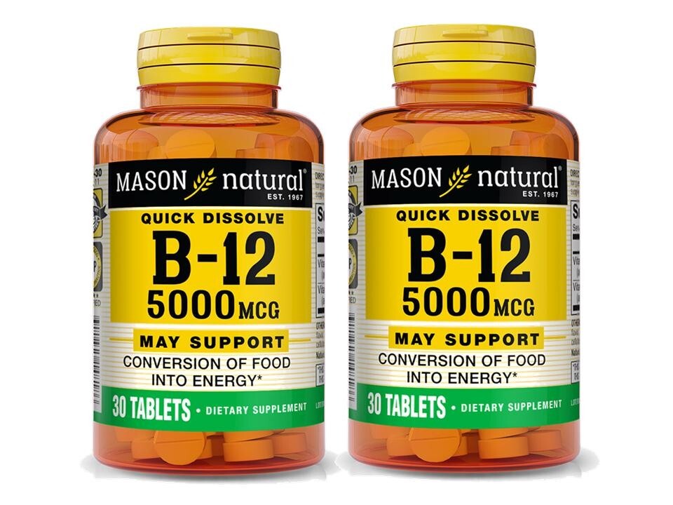 Vitamin B12 B-12 5000 mcg Quick Dissolve Conversion Food into Energy  2X 30 = 60