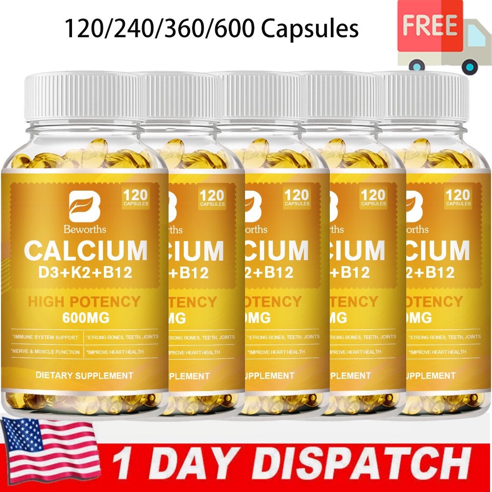 Vitamin D3 K2 Calcium B12 Complex Supports Bone Health & Joint Strength