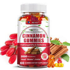 Organic Ceylon Cinnamon 2000mg Gummies – Berberine Blood Sugar Supplement 60 Pcs