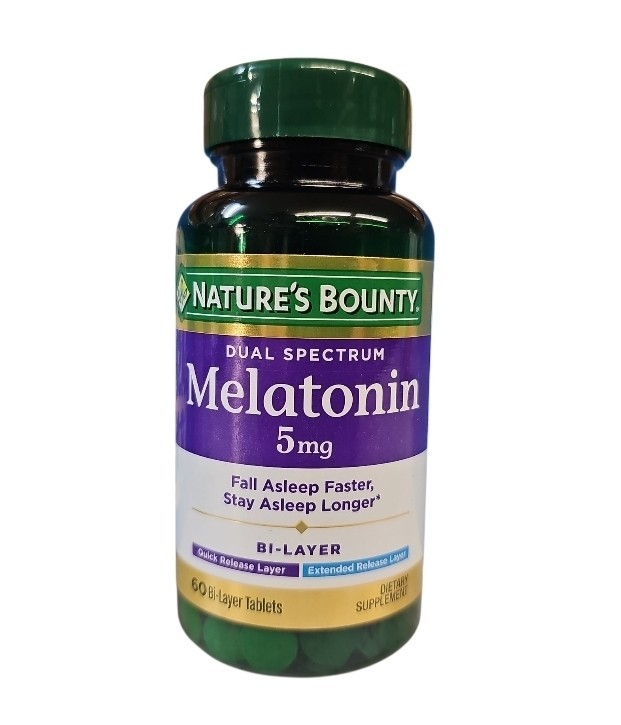 Nature’s Bounty Dual Spectrum Melatonin 5 mg 60 Tablets BB 10/27