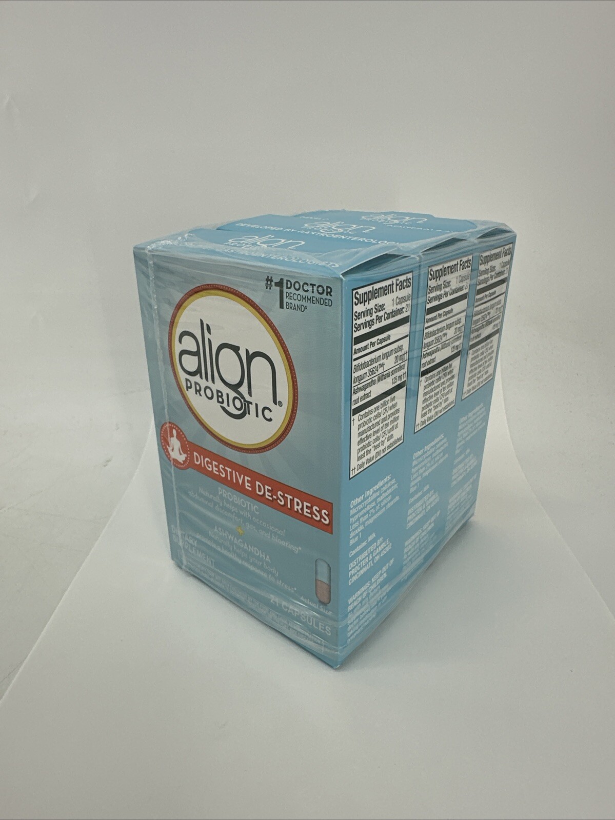 3 BOXES Align Probiotics Digestive De-Stress Ashwagandha 21 Caps/Box EXP 1/23