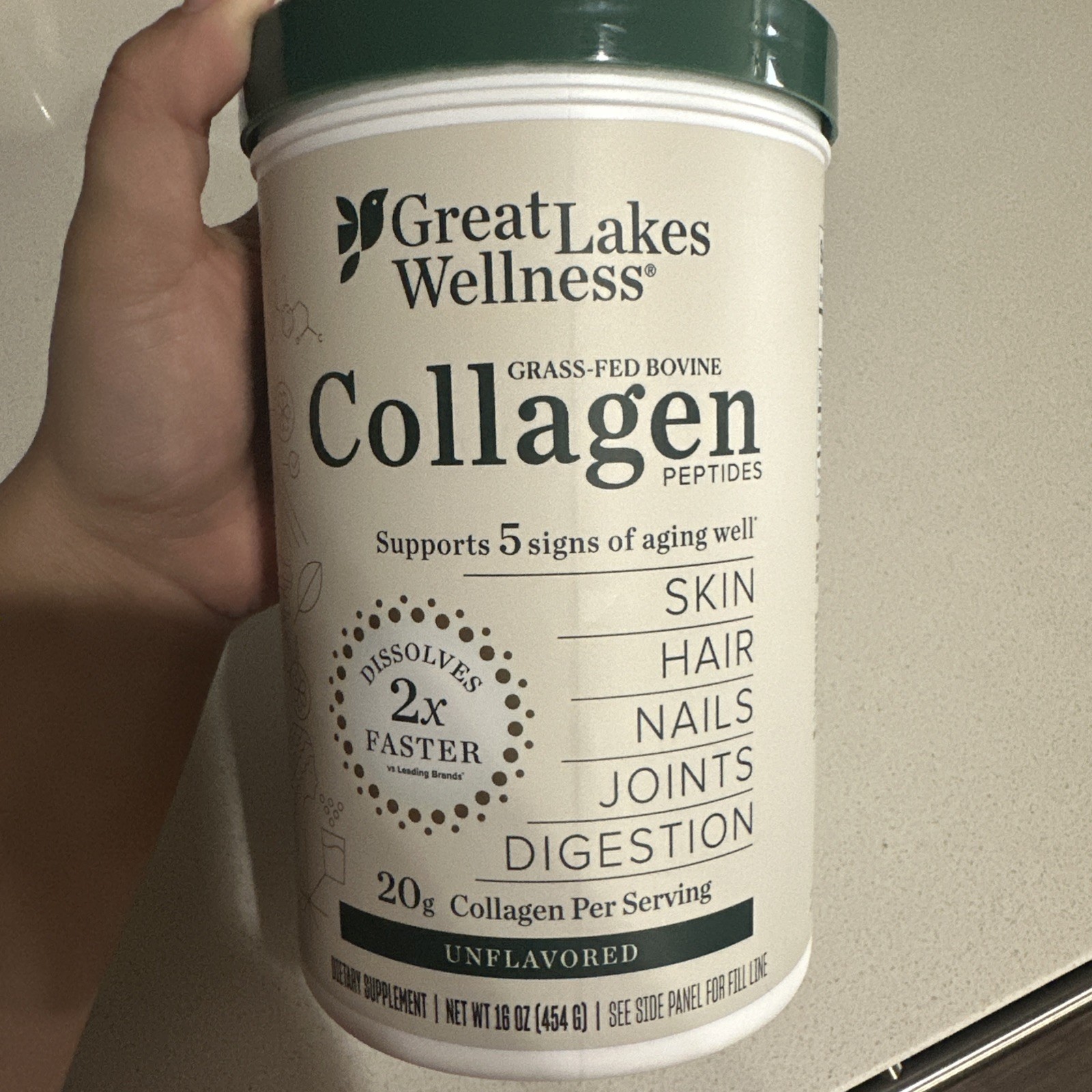 Collagen Peptides Powder for Skin, Hair, Nails, Joints & Digestion – Unflavored