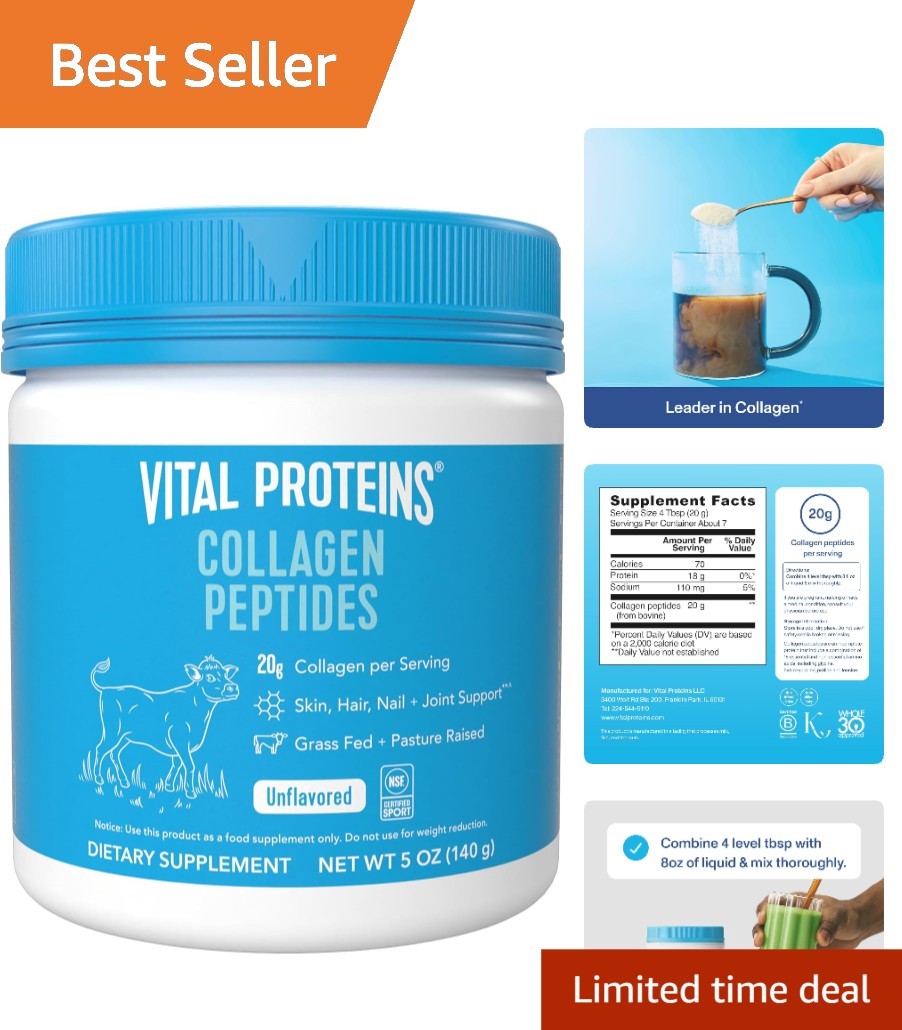 Hydrolyzed Collagen Peptides Powder – Unflavored for Hair, Skin & Joint Health