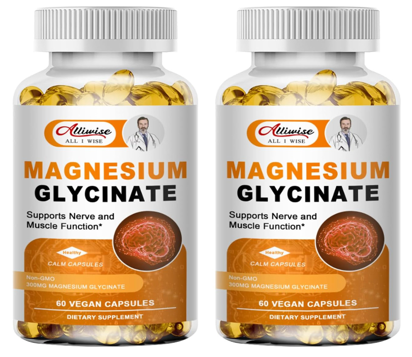Magnesium Glycinate Tablets 400mg High Absorption Chelated by Alliwise 120Pills