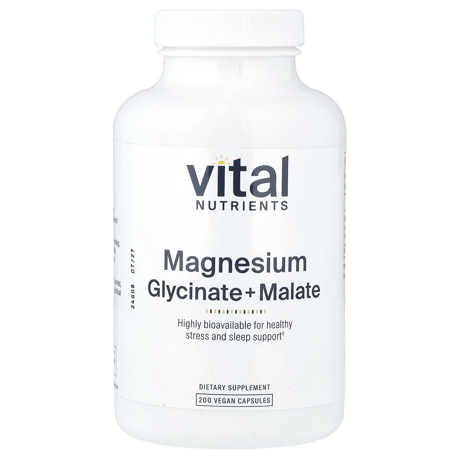 Magnesium, Glycinate + Malate, 200 Vegan Capsules (120 mg per Capsule)