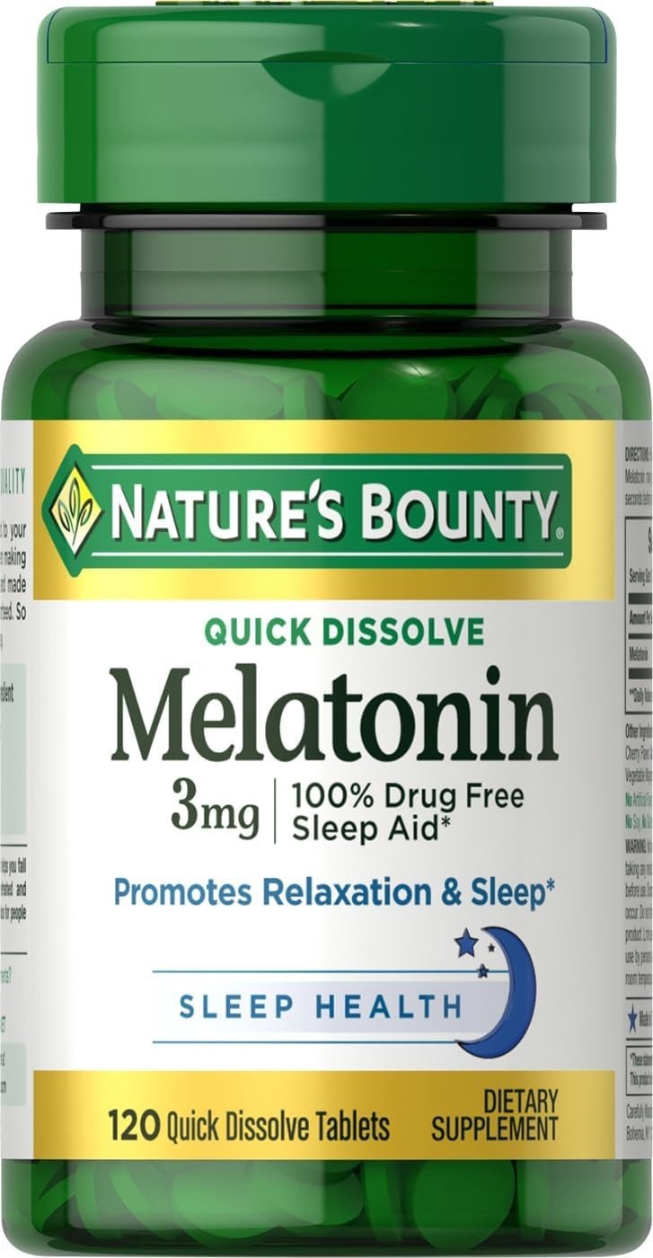 Nature’s Bounty Melatonin Sleep Aid Tablets, 3 mg, 120 Quick Dissolve Tablets