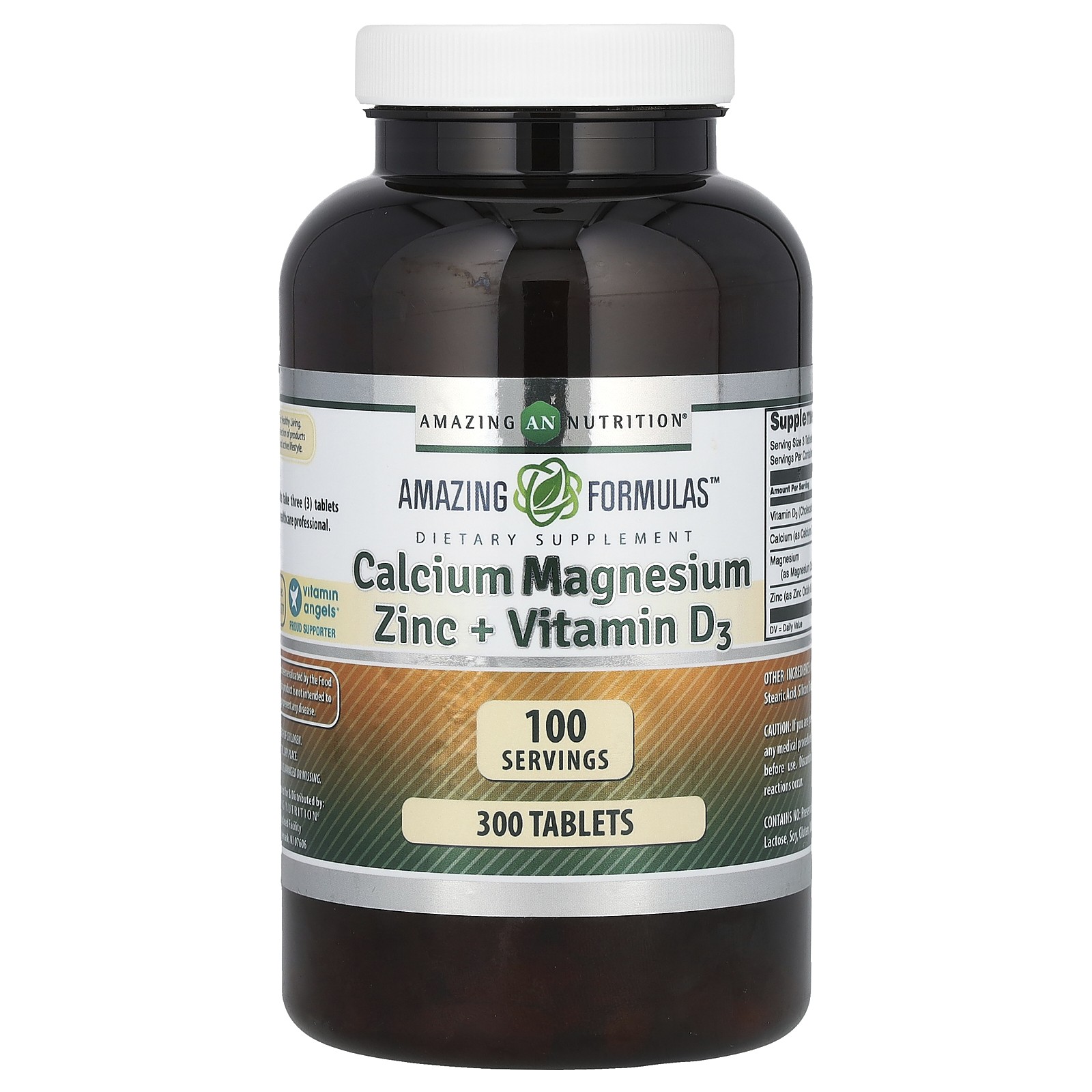 Amazing Formulas, Calcium Magnesium Zinc + Vitamin D3, 300 Tablets