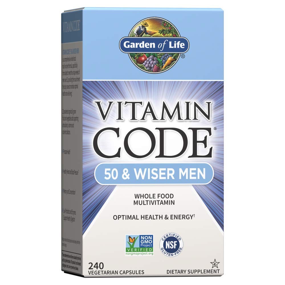 Garden of Life Vitamin Code 50 & Wiser Men Raw Whole Food Multivitamin 240 caps