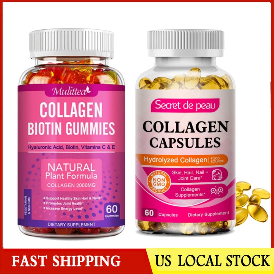 Collagen Biotin Gummies for Hair,Skin,Nails,Premium Collagen Vitamin Supplement