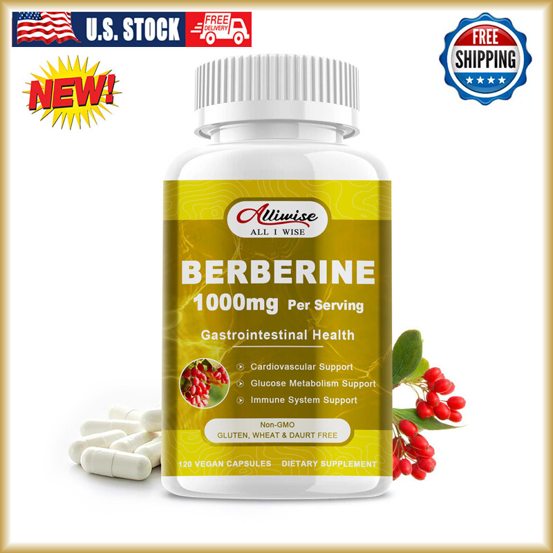 Berberine Extract 1000mg High Absorption Heart Health Support Supplements 120pcs