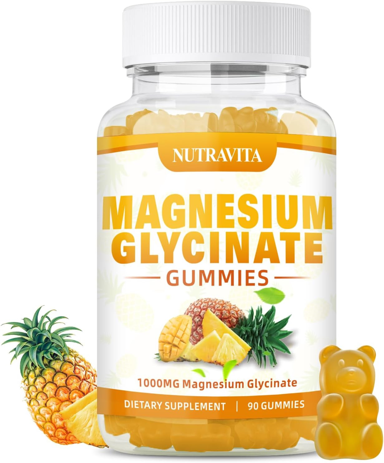 Magnesium Glycinate Gummies 1000Mg with Magnesium L-Threonate,Chelated Magnesium