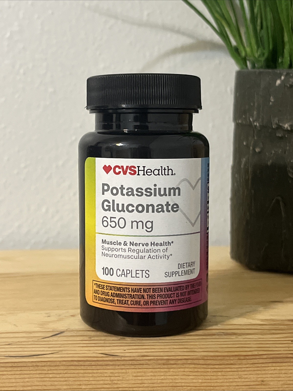 CVS Potassium Gluconate 650 mg Muscle & Nerve Health 100 Caplets expires 08/2026