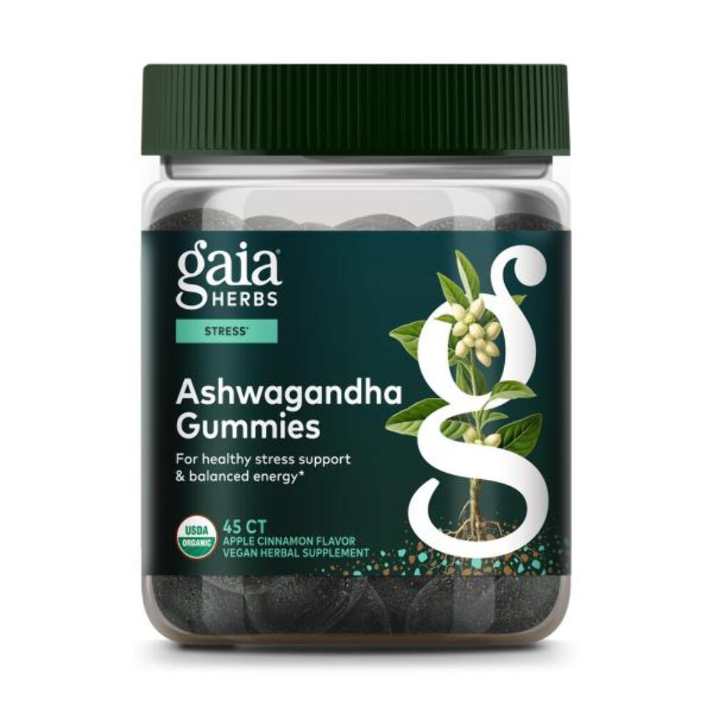 3/28 Gaia Herbs Organic Ashwagandha Gummies, Stress Support, Cinnamon, Ginger, G