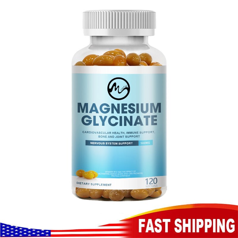 500MG Magnesium Glycinate High Absorption,Improved Sleep,Stress & Anxiety Relief