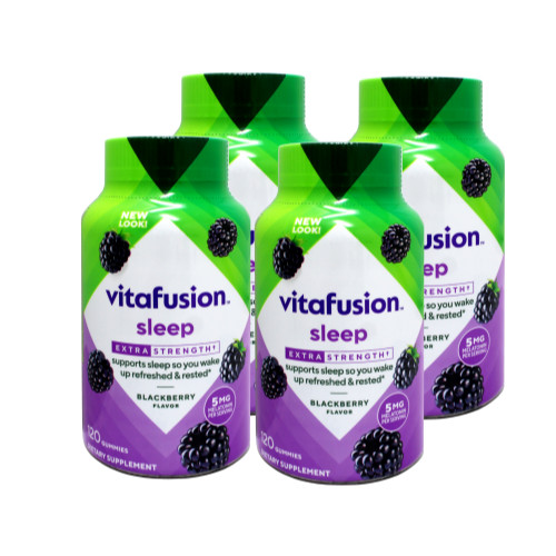 4 Pack Vitafusion Melatonin Extra Strength Gummies Blackberry 5mg 120 Gummies