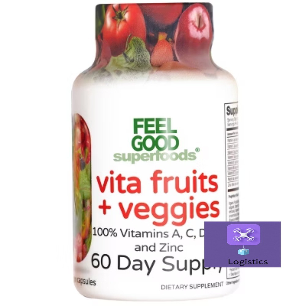FeelGood Vegan Vita Fruits + Veggies Vitamin Capsules – 60ct
