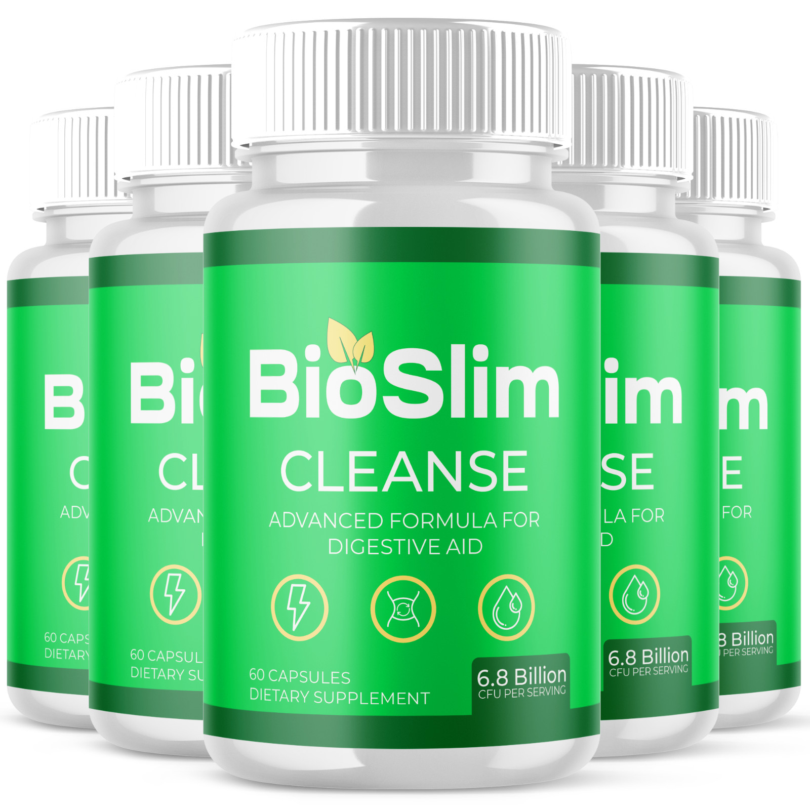 (5 Pack) BioSlim Cleanse Probiotic Support Healthy Digestive Function 300 Caps