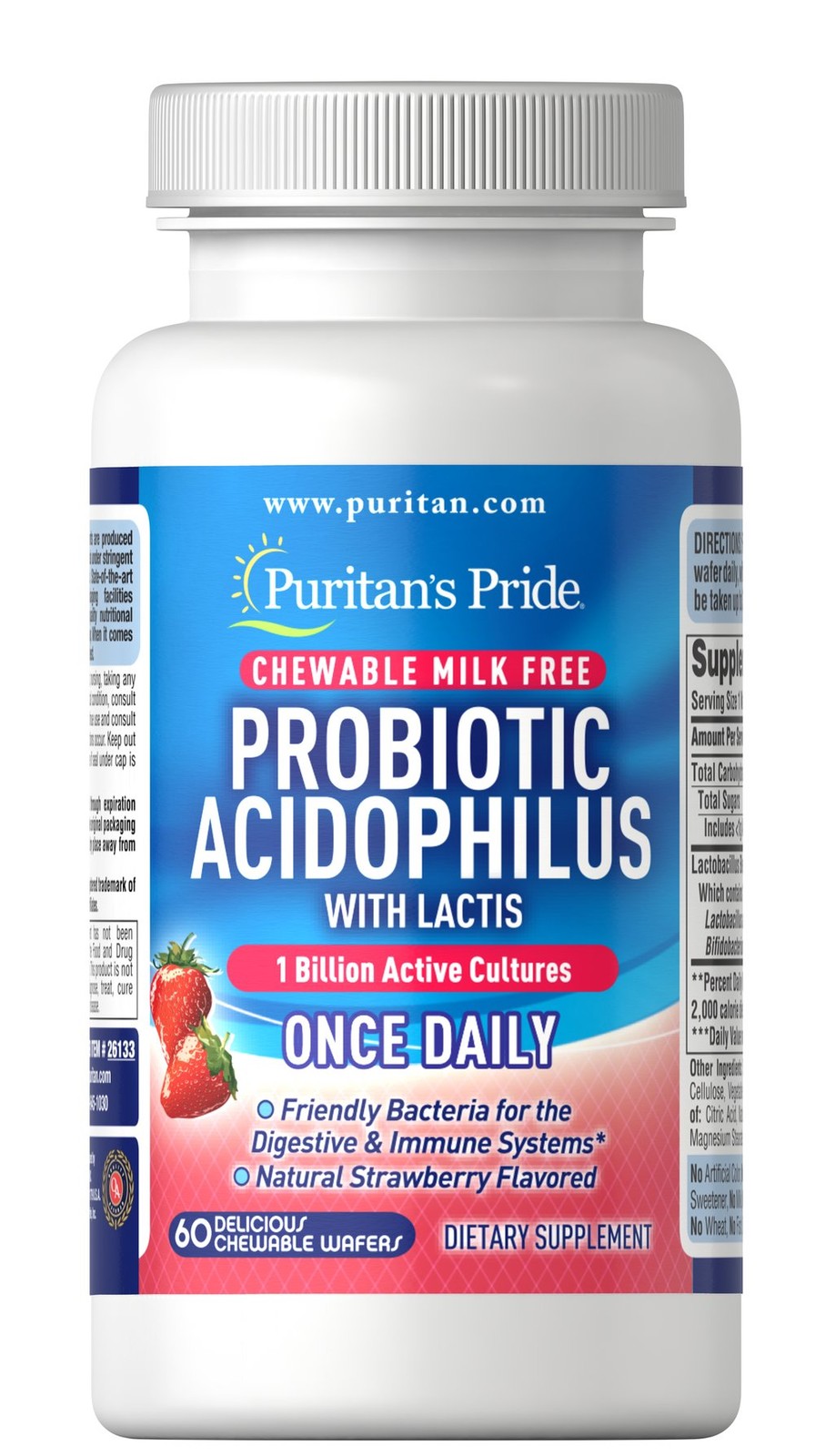 Puritan’s Pride Chewable Probiotic Acidophilus with Lactis-60   Chewables
