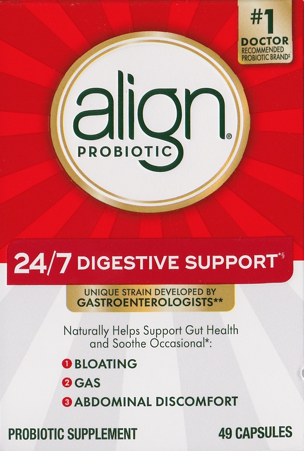 ALIGN PROBIOTIC – DIGESTIVE SUPPORT – 49 CAPSULES – 42 + 7 EXTRA – EXP. 12/2027