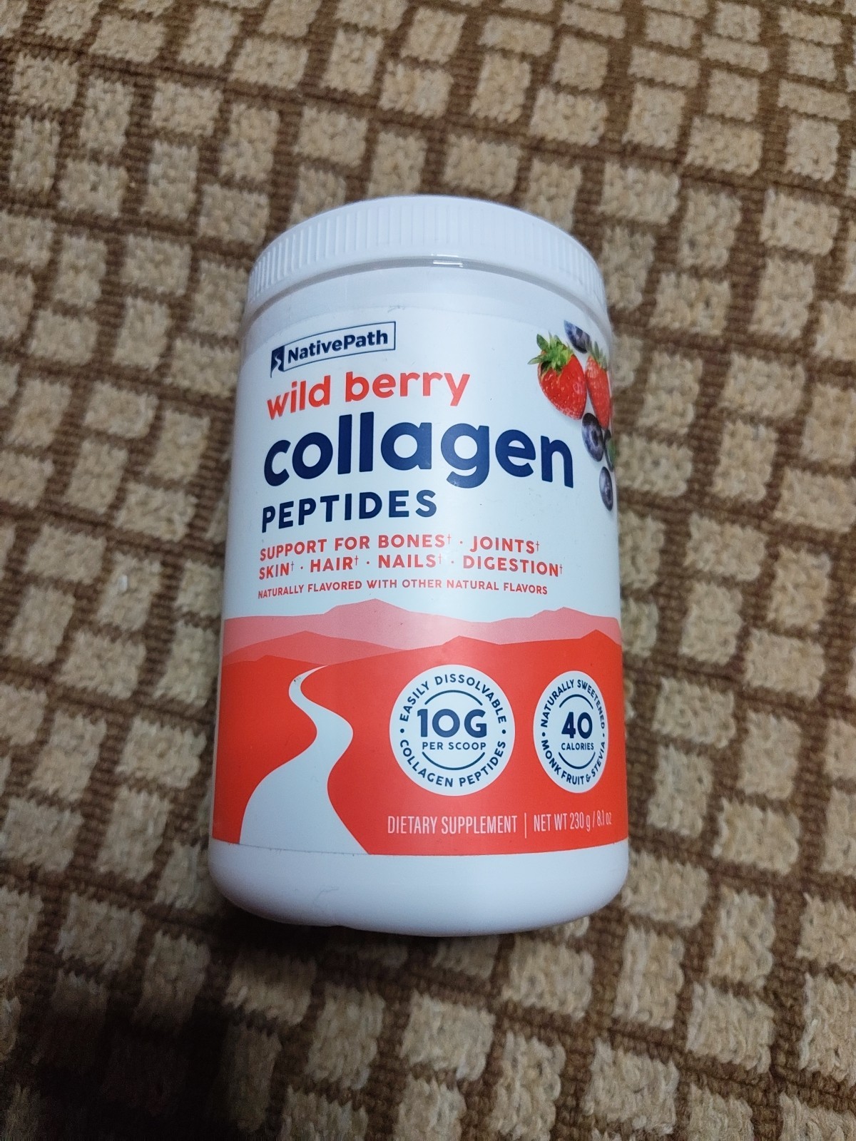 NativePath Flavored Collagen Peptides – Supports Skin, Hair & Nails, 20 Servings