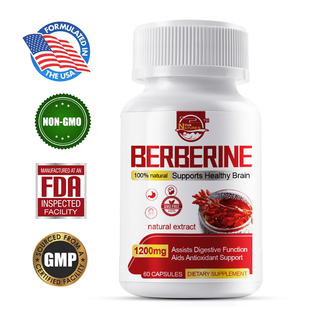 Premium Berberine HCL Extract 1200mg, Healthy Cholesterol, Anti-Inflammatory